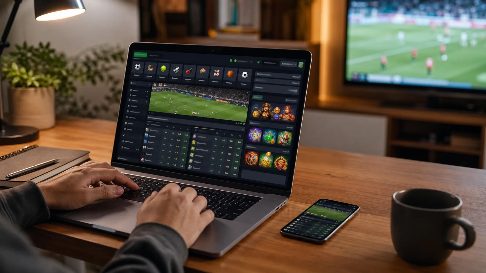 Plataforma blaze em notebook e celular com apostas esportivas e cassino online
